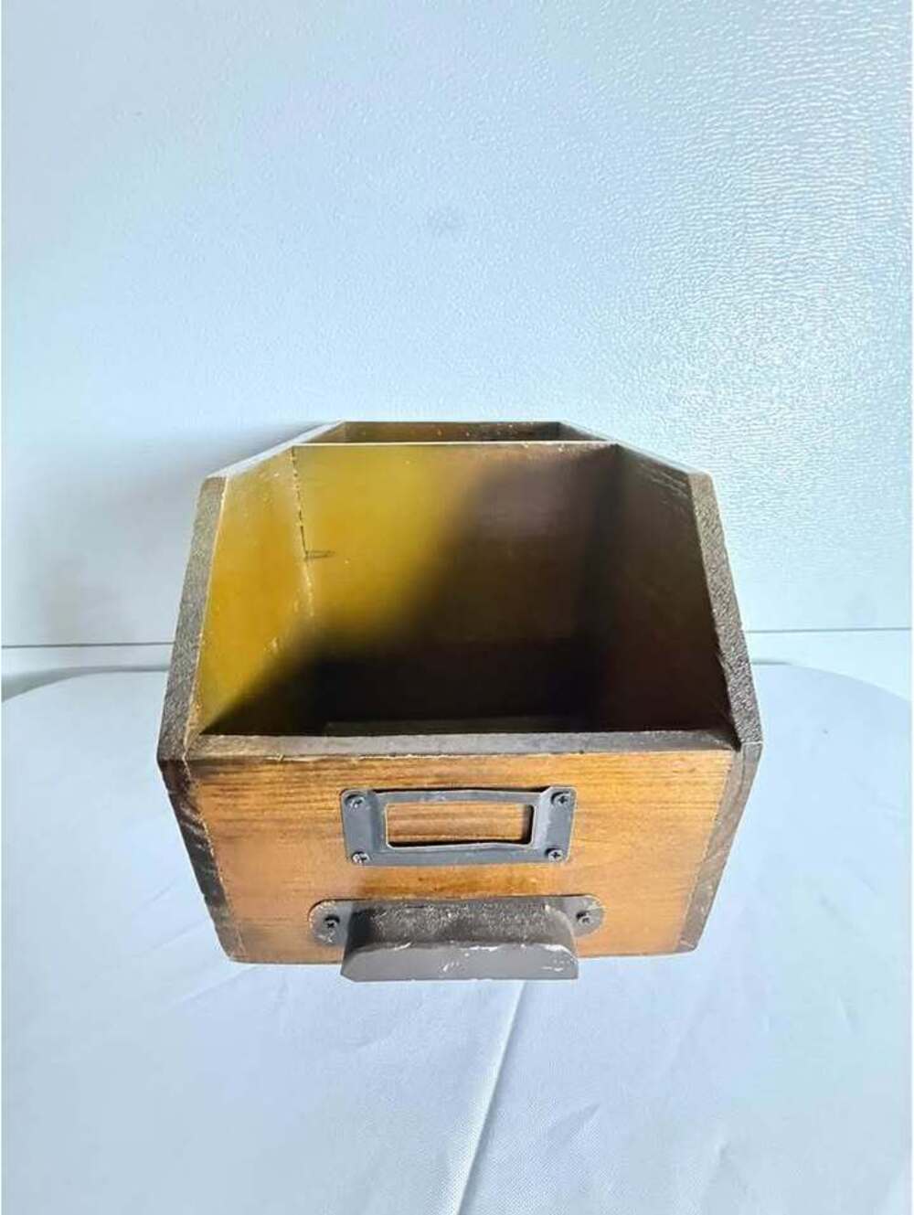 Vintage Wooden Library Card Catalog Drawer Storage Bin